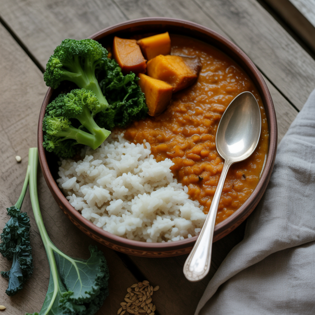 Ayurvedic Red Lentil Dahl with Rice